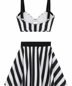 Collectif Beetle Stripe 60's Bikini Top Black White 11 Collectif Beetle Stripe 60's Bikini Top Black White