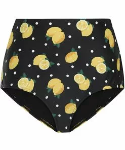 Collectif Lemon Polka 50's Bikini Brief Black