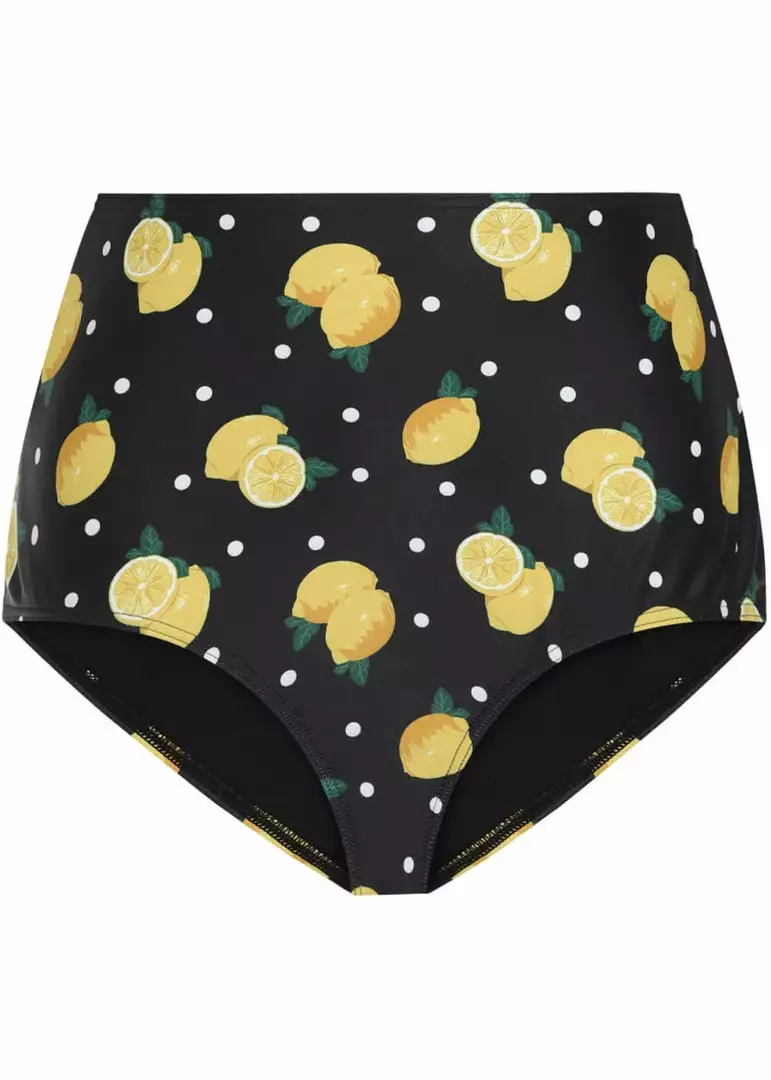 Collectif Lemon Polka 50's Bikini Brief Black 3 Collectif Lemon Polka 50's Bikini Brief Black