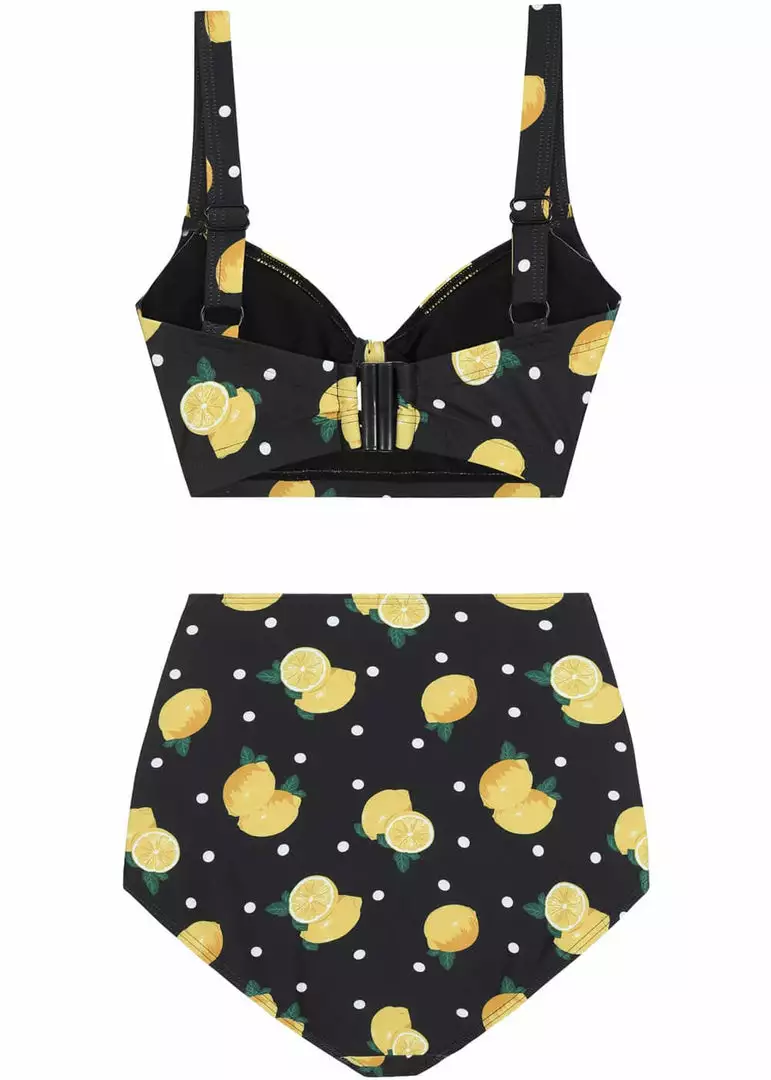 Collectif Lemon Polka 50's Bikini Brief Black 9 Collectif Lemon Polka 50's Bikini Brief Black