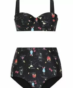 Collectif Cocktail Menu 50's Bikini Brief Black New In