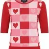 Collectif Chrissie Love Knitted Top Red