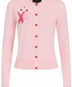 Collectif Jessie Some Bunny To Love 50's Cardigan Pink New In