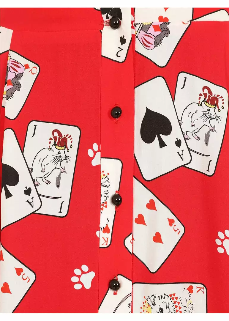 New In Collectif Megan Cat Croupier 50's Swing Skirt Red 4 New In Collectif Megan Cat Croupier 50's Swing Skirt Red