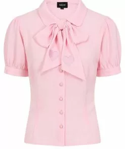 Collectif Erika Sweetheart 40's Blouse Pink New In