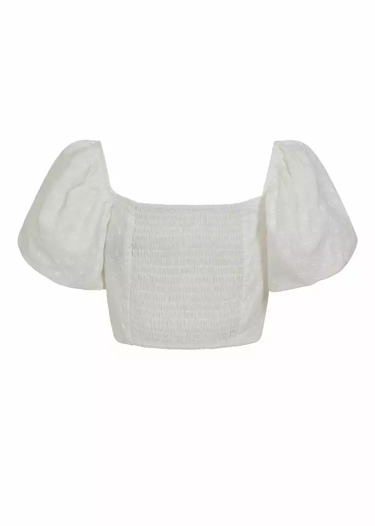 New In Collectif Amoura Broderie 70's Top White 5 New In Collectif Amoura Broderie 70's Top White