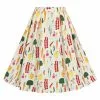 Collectif Marilu Vegetable Medley 50's Swing Skirt Cream New In 1 Collectif Marilu Vegetable Medley 50's Swing Skirt Cream New In