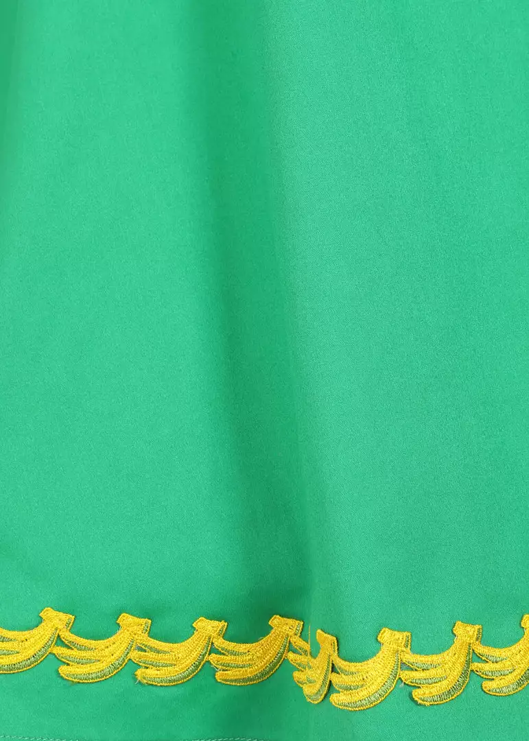 Collectif Matilde Banana Trim 50's Swing Skirt Green New In 4 Collectif Matilde Banana Trim 50's Swing Skirt Green New In