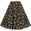 Collectif Luella Wild Strawberries 50's Swing Skirt Black New In