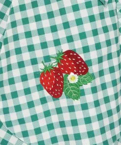 New In Collectif Veronica Strawberry Gingham 40's Swing Skirt Green 9 New In Collectif Veronica Strawberry Gingham 40's Swing Skirt Green
