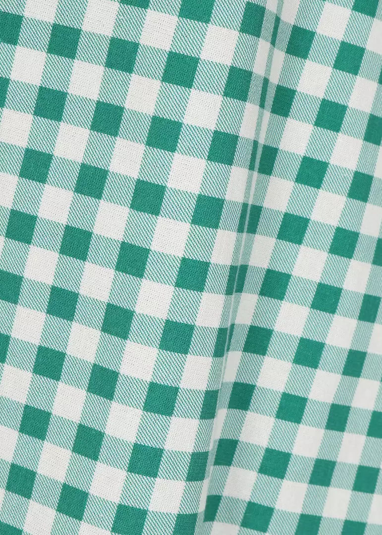 New In Collectif Veronica Strawberry Gingham 40's Swing Skirt Green 7 New In Collectif Veronica Strawberry Gingham 40's Swing Skirt Green