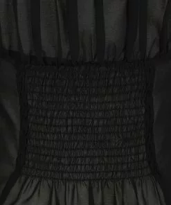 Collectif Agnes Mesh Ruched 60's Top Black New In