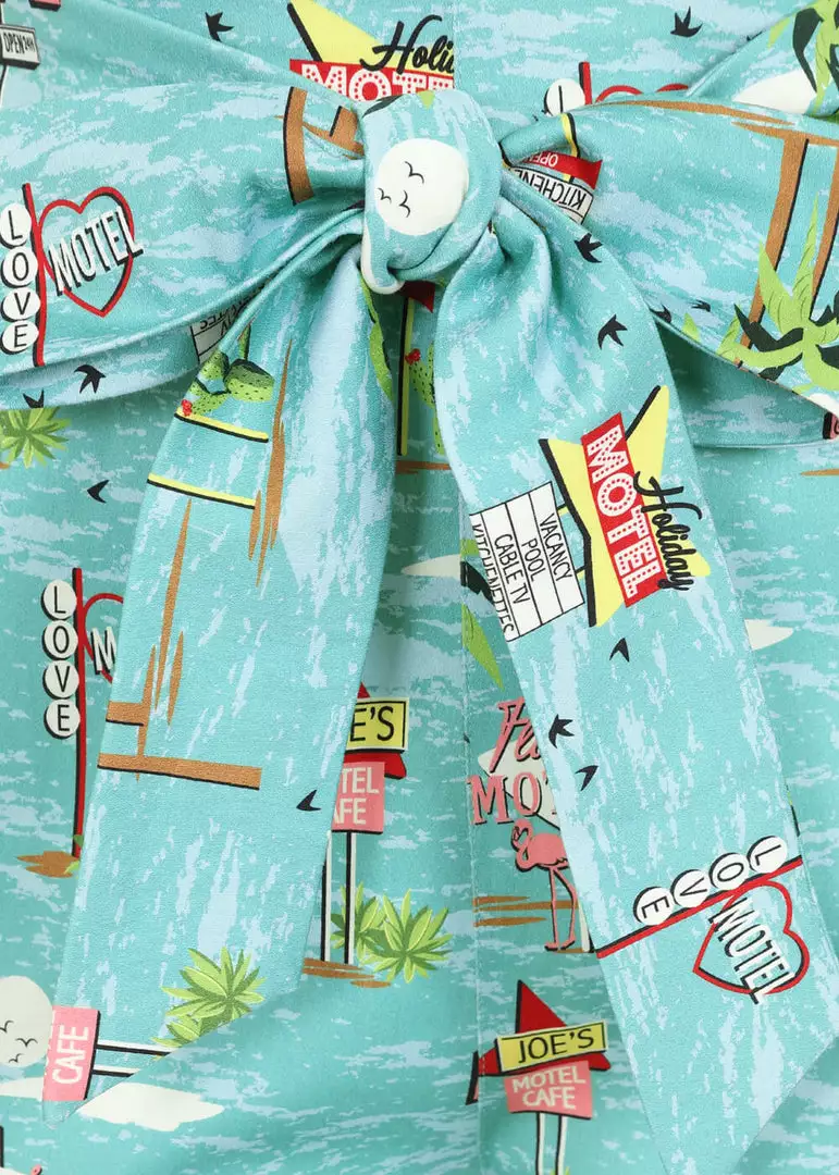 Collectif Eugenia Motel 50's Capris Trousers Blue New In 5 Collectif Eugenia Motel 50's Capris Trousers Blue New In