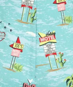 Collectif Eugenia Motel 50's Capris Trousers Blue New In 13 Collectif Eugenia Motel 50's Capris Trousers Blue New In