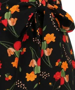 Collectif Akiko Ditsy Tulip Bloom 70's Trousers Black 9 Collectif Akiko Ditsy Tulip Bloom 70's Trousers Black