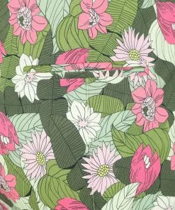 Collectif Bonnie Palm Blush Floral 50's Trousers Green 10 Collectif Bonnie Palm Blush Floral 50's Trousers Green