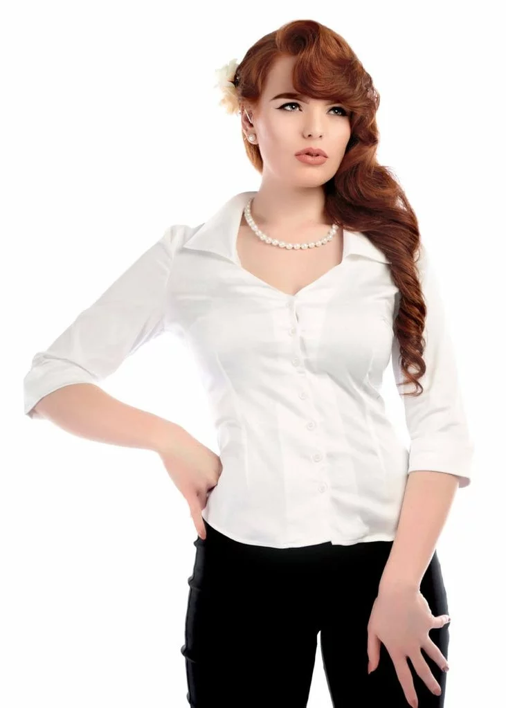 New In Collectif Mona 50's Shirt White 4 New In Collectif Mona 50's Shirt White