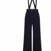 New In Collectif Glinda 40's Trousers With Braces Navy