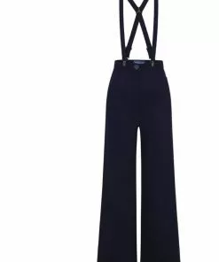 New In Collectif Glinda 40's Trousers With Braces Navy