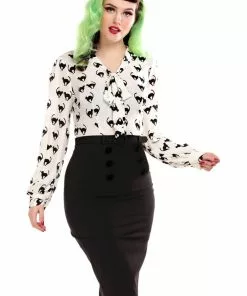 Collectif Agatha 50's Pencil Skirt Black New In 11 Collectif Agatha 50's Pencil Skirt Black New In