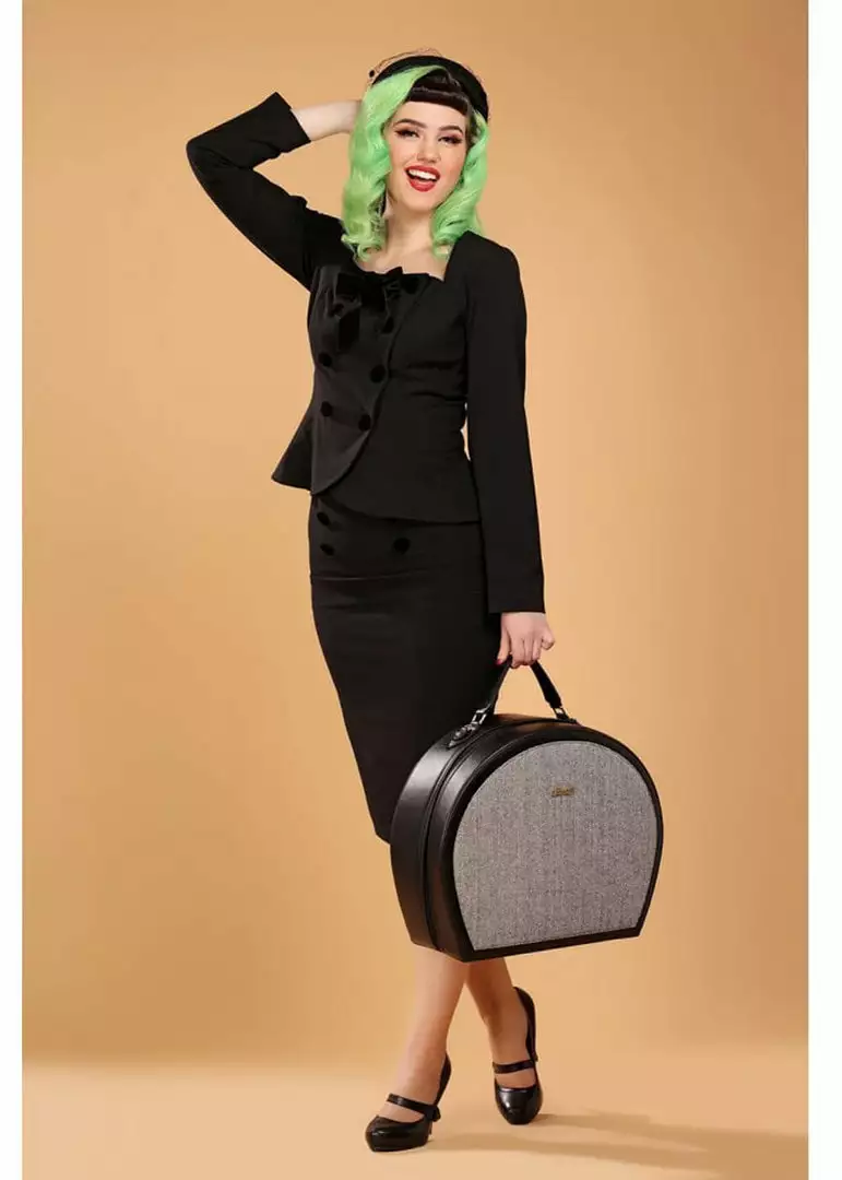 Collectif Agatha 50's Pencil Skirt Black New In 4 Collectif Agatha 50's Pencil Skirt Black New In