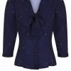Collectif Andra Starry Polkadot 40's Blouse Navy Blue