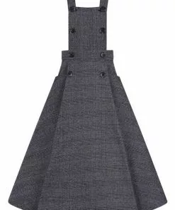 Collectif Brenda Librarian Check 40's Dress Gray