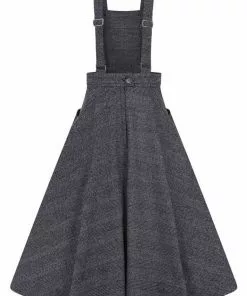 Collectif Brenda Librarian Check 40's Dress Gray
