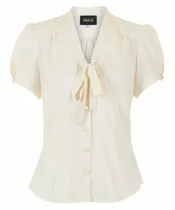 Collectif Tura 40's Blouse Ivory New In