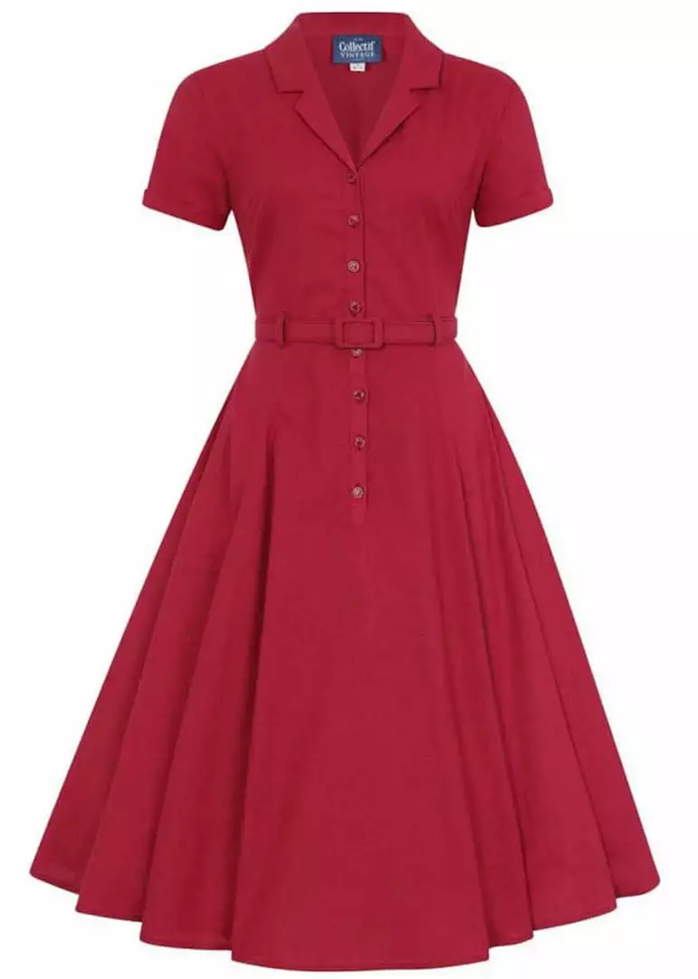 New In Collectif Caterina 40's Swing Dress Red 3 New In Collectif Caterina 40's Swing Dress Red