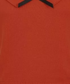 Collectif Babette 40's Jumper In Orange 8 Collectif Babette 40's Jumper In Orange