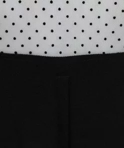 Collectif Kitten Polkadot Mesh 50's Top Black