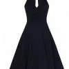 Collectif Hadley 50's Swing Dress Navy 1 Collectif Hadley 50's Swing Dress Navy