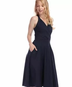 Collectif Hadley 50's Swing Dress Navy