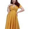 Collectif Maria 50's Swing Dress Mustard 1 Collectif Maria 50's Swing Dress Mustard