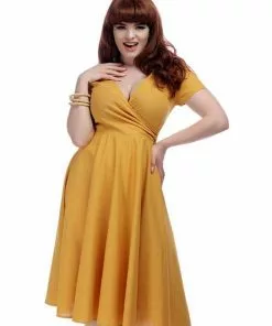 Collectif Maria 50's Swing Dress Mustard