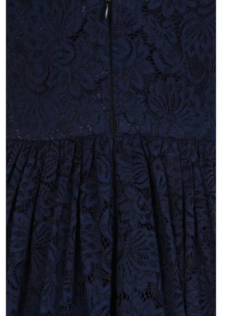 Collectif Nina Lace 50's Swing Dress Navy 7 Collectif Nina Lace 50's Swing Dress Navy