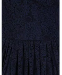 Collectif Nina Lace 50's Swing Dress Navy 10 Collectif Nina Lace 50's Swing Dress Navy