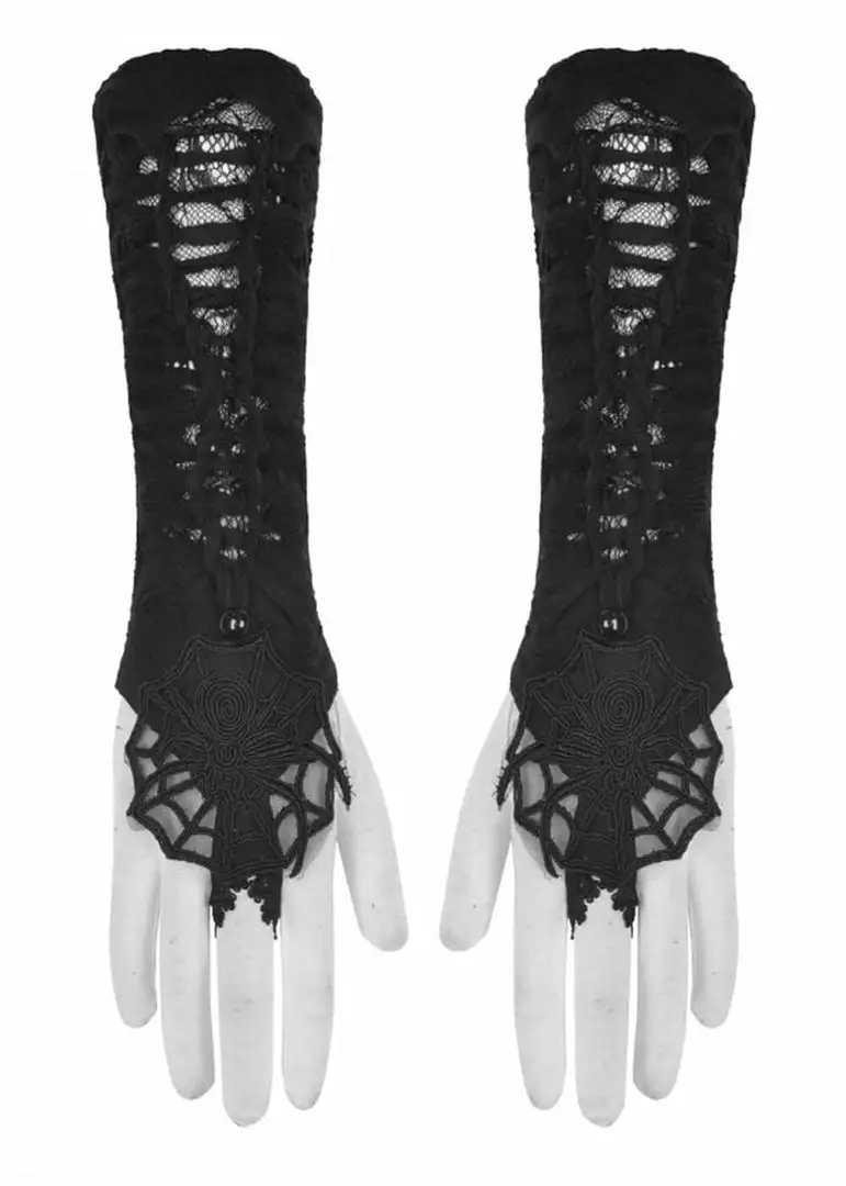 New In Dark In Love Punk Spiderweb Gloves Black 3 New In Dark In Love Punk Spiderweb Gloves Black