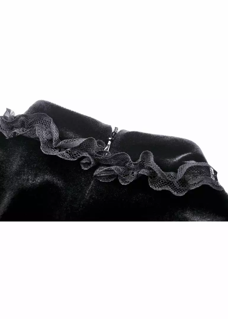 New In Dark In Love Mary Velvet Dress Black 9 New In Dark In Love Mary Velvet Dress Black