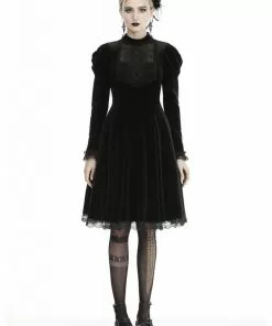 New In Dark In Love Mary Velvet Dress Black 14 New In Dark In Love Mary Velvet Dress Black