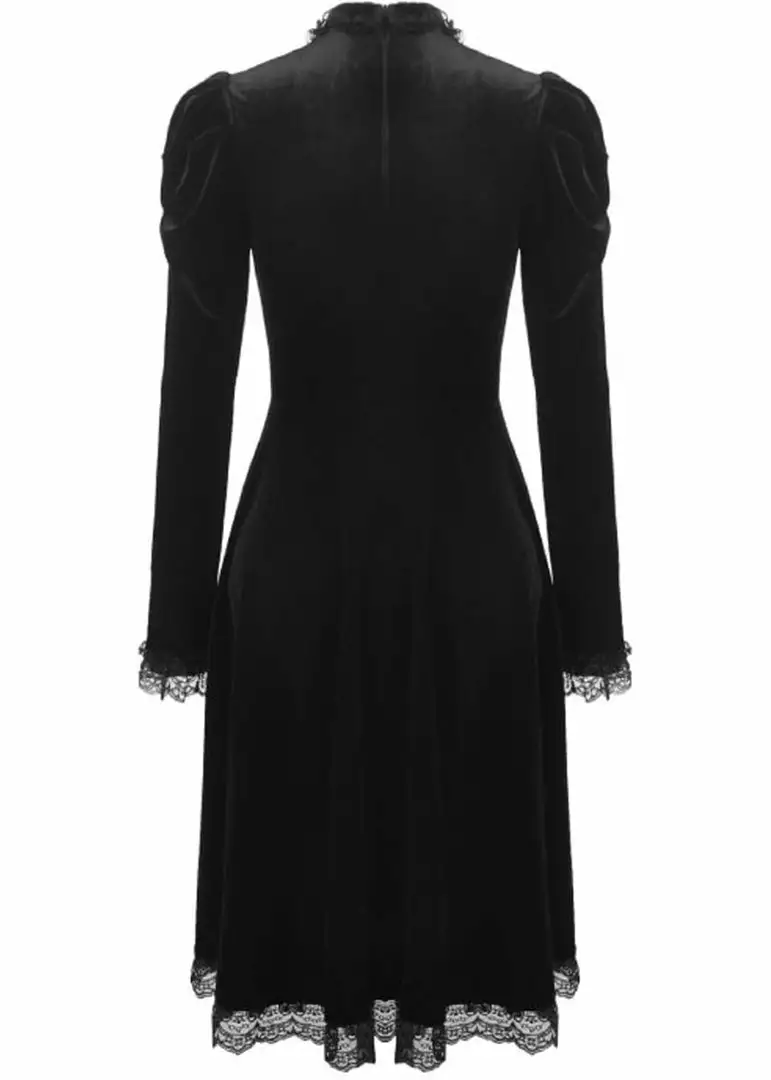 New In Dark In Love Mary Velvet Dress Black 8 New In Dark In Love Mary Velvet Dress Black