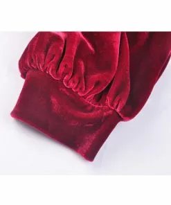 Dark In Love Ghost Cross Velvet 60's Dress Blood Red