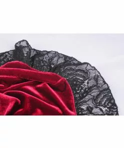 Dark In Love Ghost Cross Velvet 60's Dress Blood Red