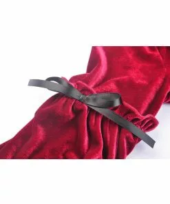 Dark In Love Ghost Cross Velvet 60's Dress Blood Red