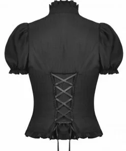 Dark In Love Dreadful 40's Blouse Black New In