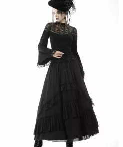 New In Dark In Love Moonlight Sonata Lace Top Black