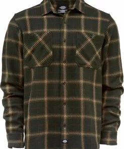 New In Dickies Mens Kuttawa Shirt Olive Green