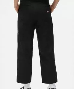 New In Dickies Womens Chokio Herringbone Trousers Black
