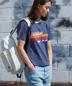 Dickies Ladies Cadwell Retro T-Shirt Navy